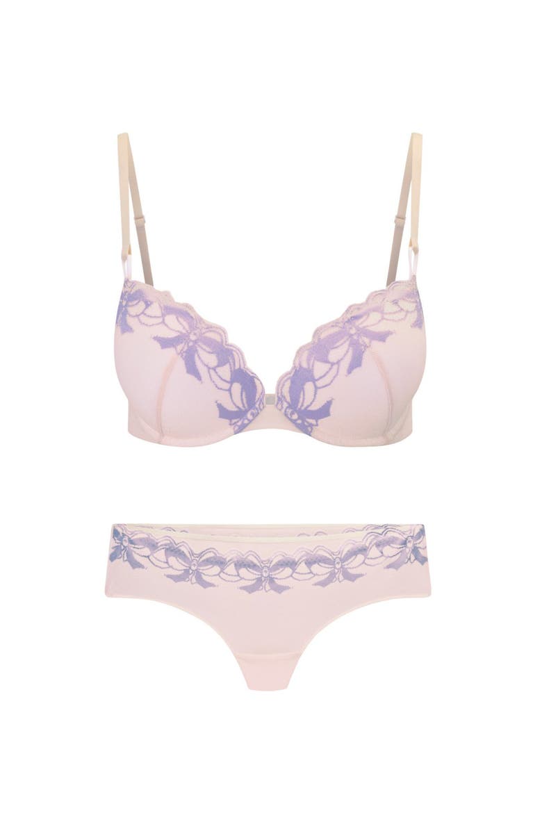 Audrina Push Up Plunge Bra, Alternate, color, Light pink