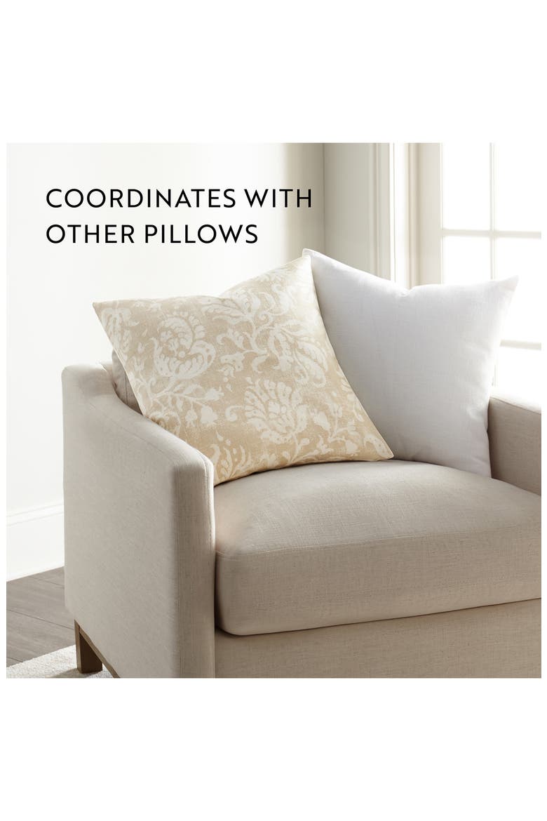 Distressed Floral Cotton Throw Pillow, Alternate, color, NATURAL