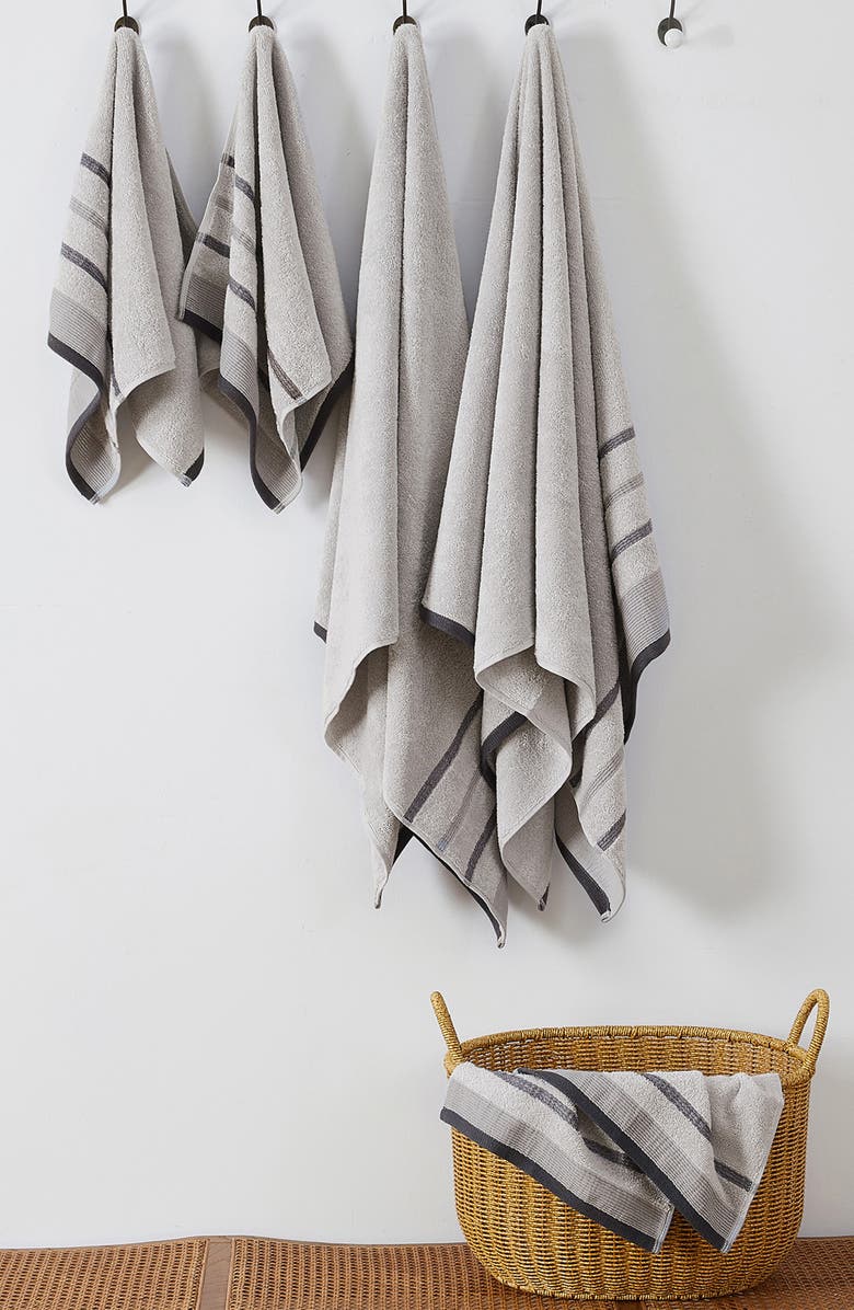 Woven & Weft Luxurious Cotton 6-Piece Decorative Towel Set, Alternate, color, Light Grey / Mid Grey