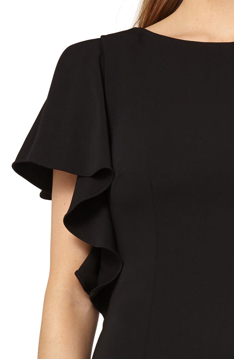 Carmen Marc Valvo Infusion Flutter Sleeve Sheath Dress, Alternate, color,