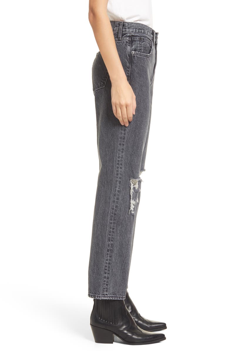 SLVRLAKE Women's Dylan Destroyed Straight Leg Jeans, Alternate, color, 