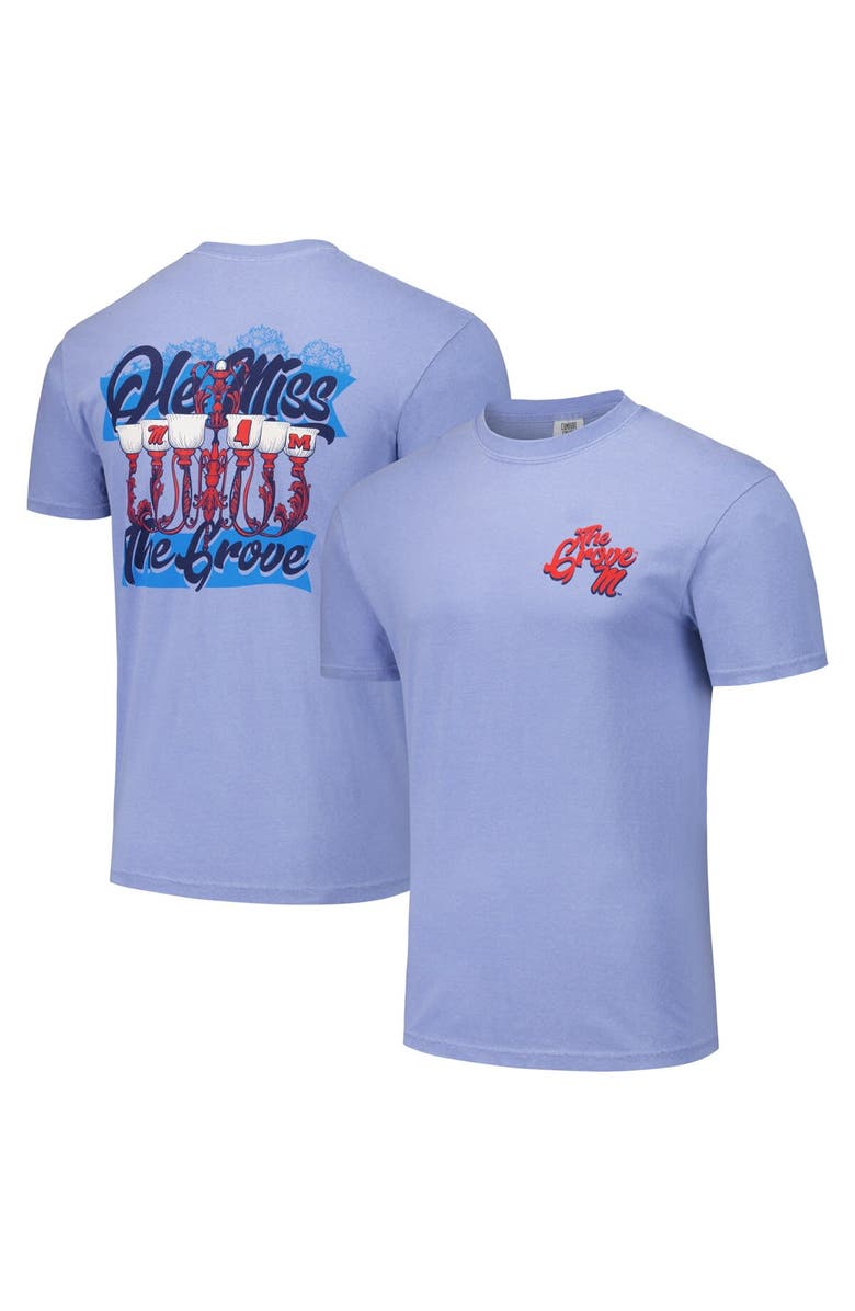 IMAGE ONE Unisex Light Blue Ole Miss Rebels Hyper Local Chandelier Script T-Shirt, Alternate, color, 