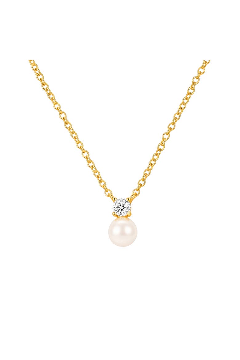 Sloane Pearl and Crystal Necklace, Main, color, Metallic Gold