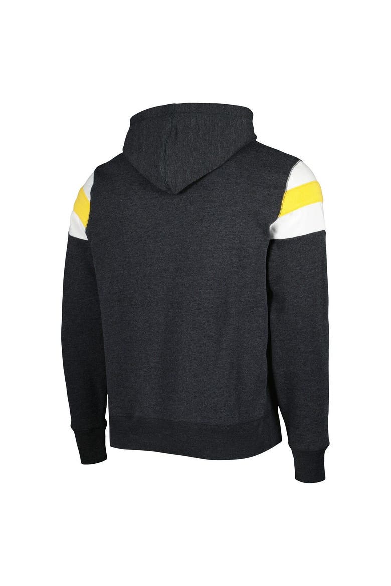 Men's '47 Heathered Heather Black Pittsburgh Steelers Premier Nico Pullover Hoodie, Alternate, color, Heather Black