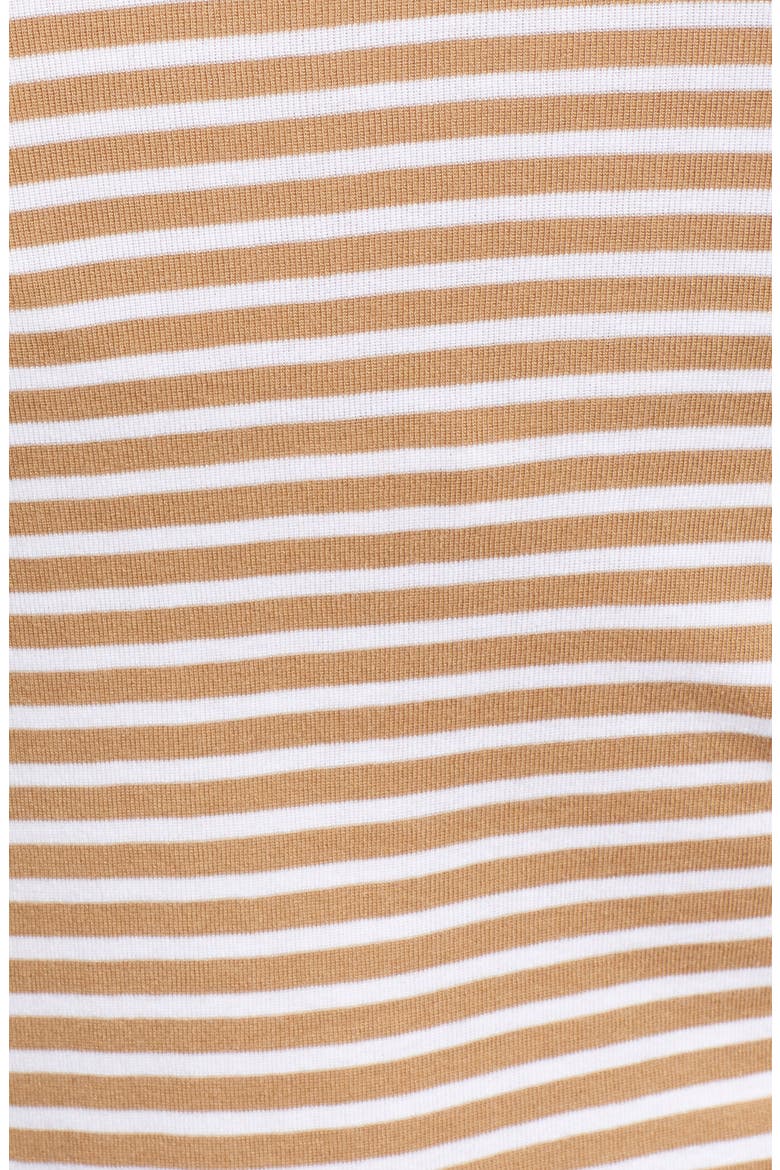 Crewneck Cotton Blend Top, Alternate, color, TAN- WHITE STRIPE