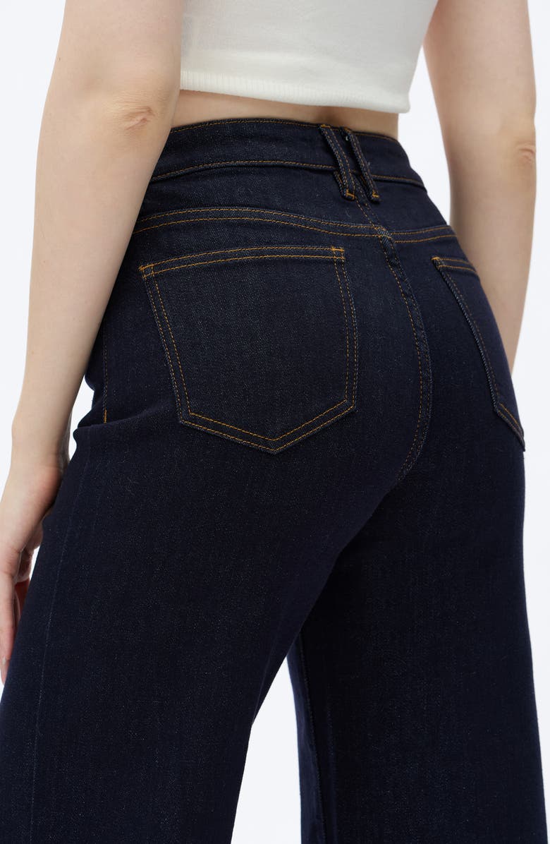 Bayeas Cloe High Waist Wide Leg Jeans, Alternate, color, Raw Denim