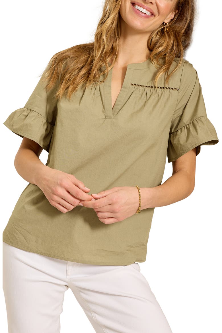 Oceana Isle Flutter Sleeve Top, Main, color, SEA CLAY