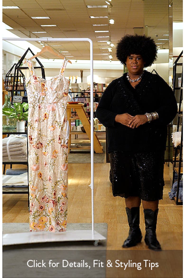Reese Floral Sequin Sheath Gown video