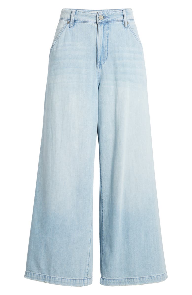 HIDDEN JEANS High Waist Raw Hem Wide Leg Jeans, Alternate, color, 