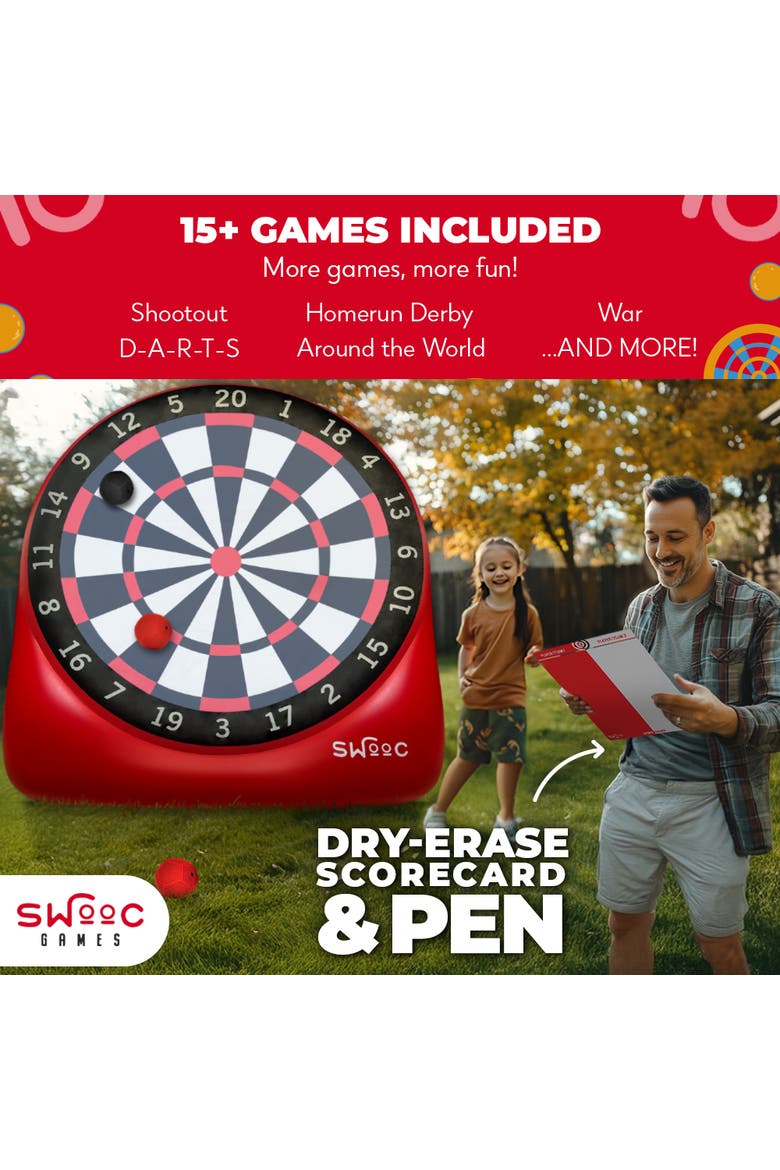 XL Giant Kick Darts Game, Alternate, color, Red