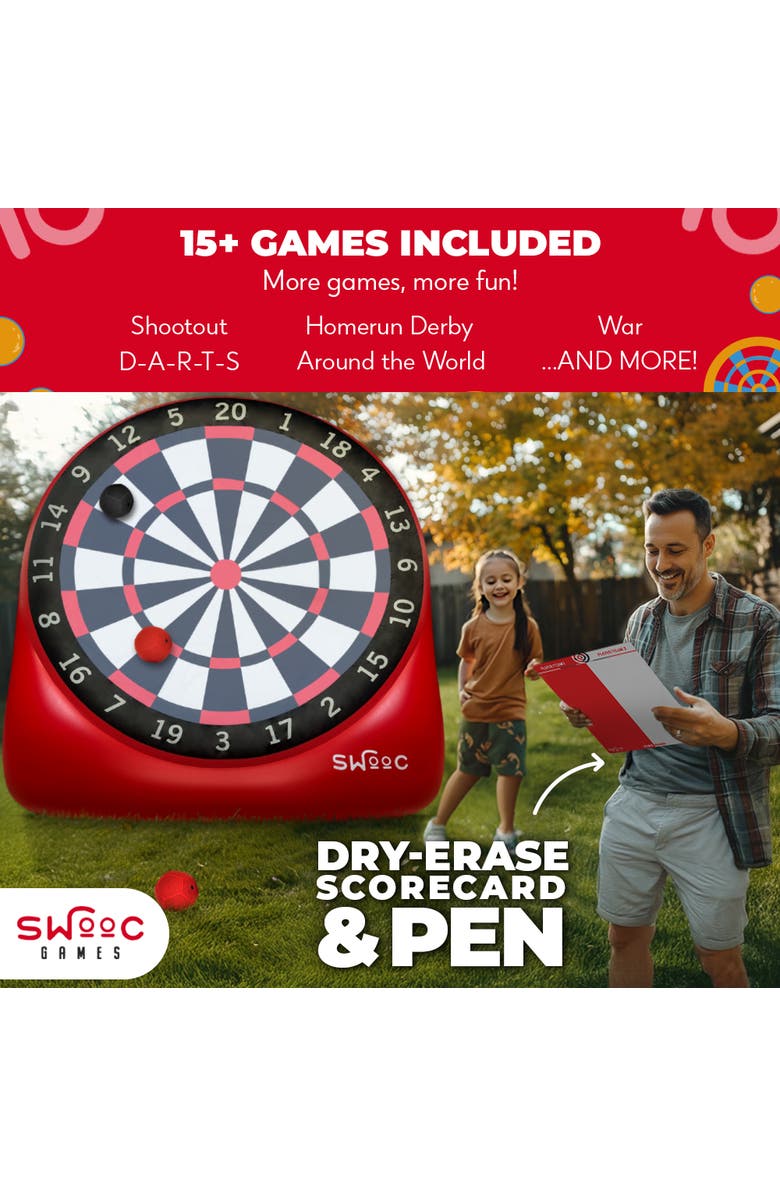 Swooc Games XL Giant Kick Darts Game, Alternate, color, Red