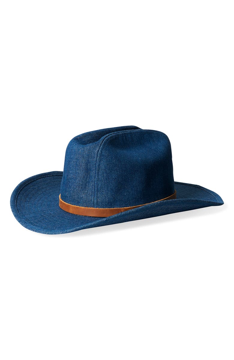 Brixton Range Straw Cowboy Hat, Main, color, Denim