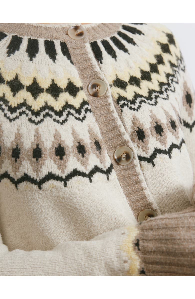 Albaray Fair Isle Yoke Cardigan, Alternate, color, Neautral