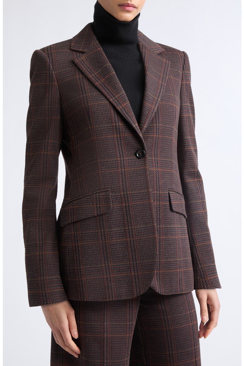 Abate Plaid Virgin Wool Blend Jacket, Alternate, color, BROWN BORDEAUX
