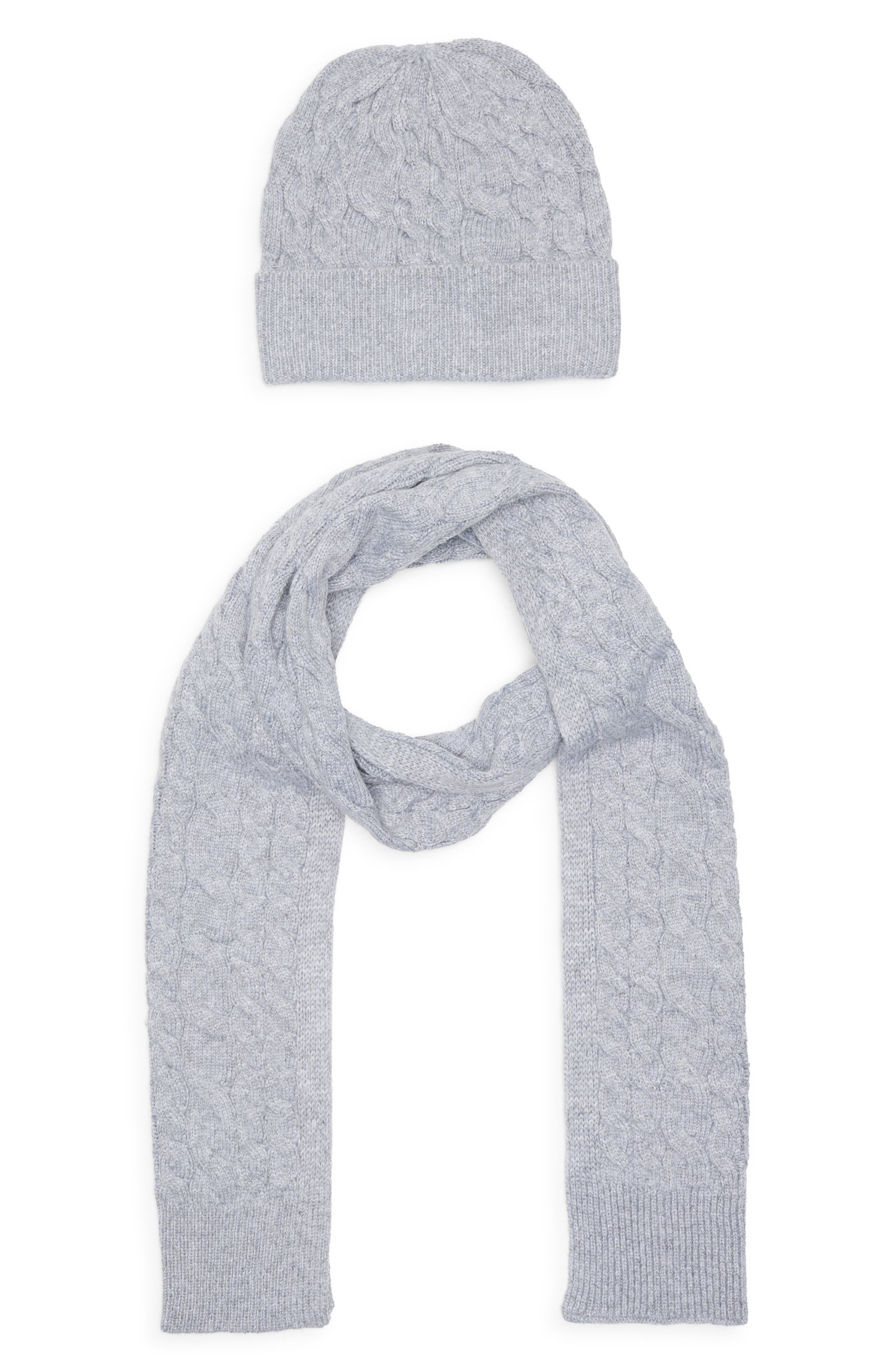 Treasure & Bond Cable Knit Scarf & Beanie Set
