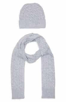 Treasure & Bond Cable Knit Scarf & Beanie Set