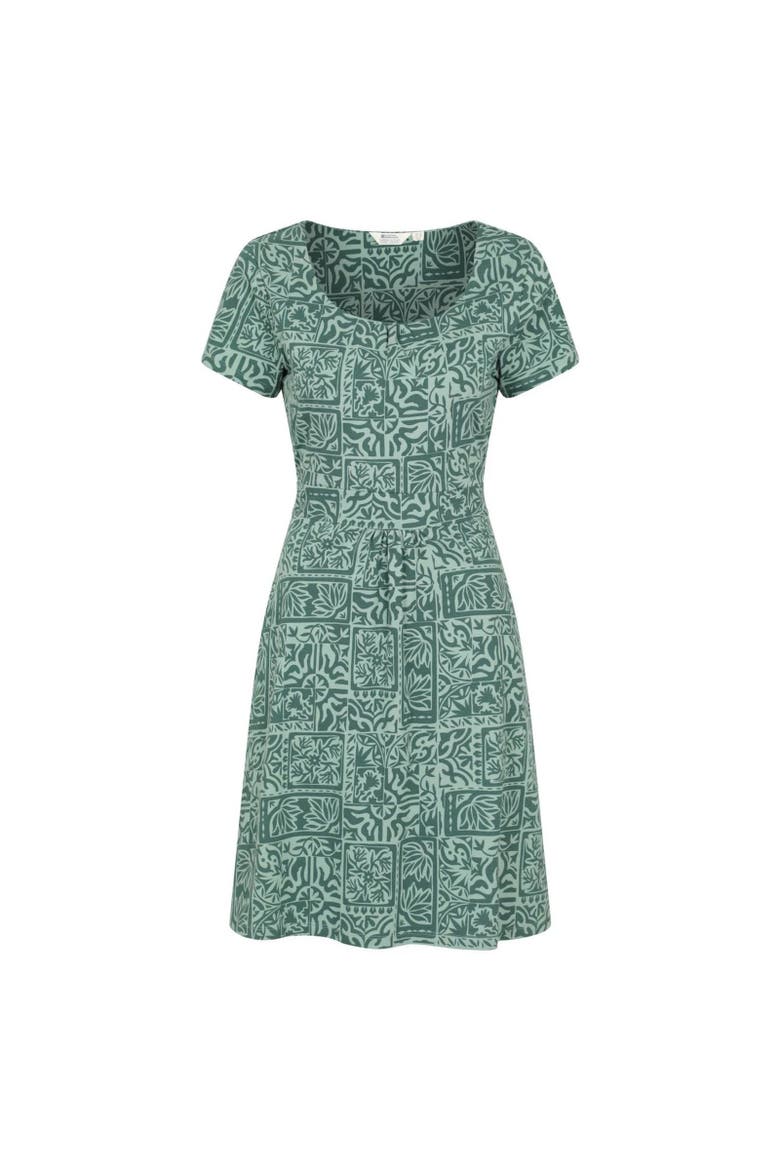 Orchid Patterned UV Dress, Main, color, Bright Green