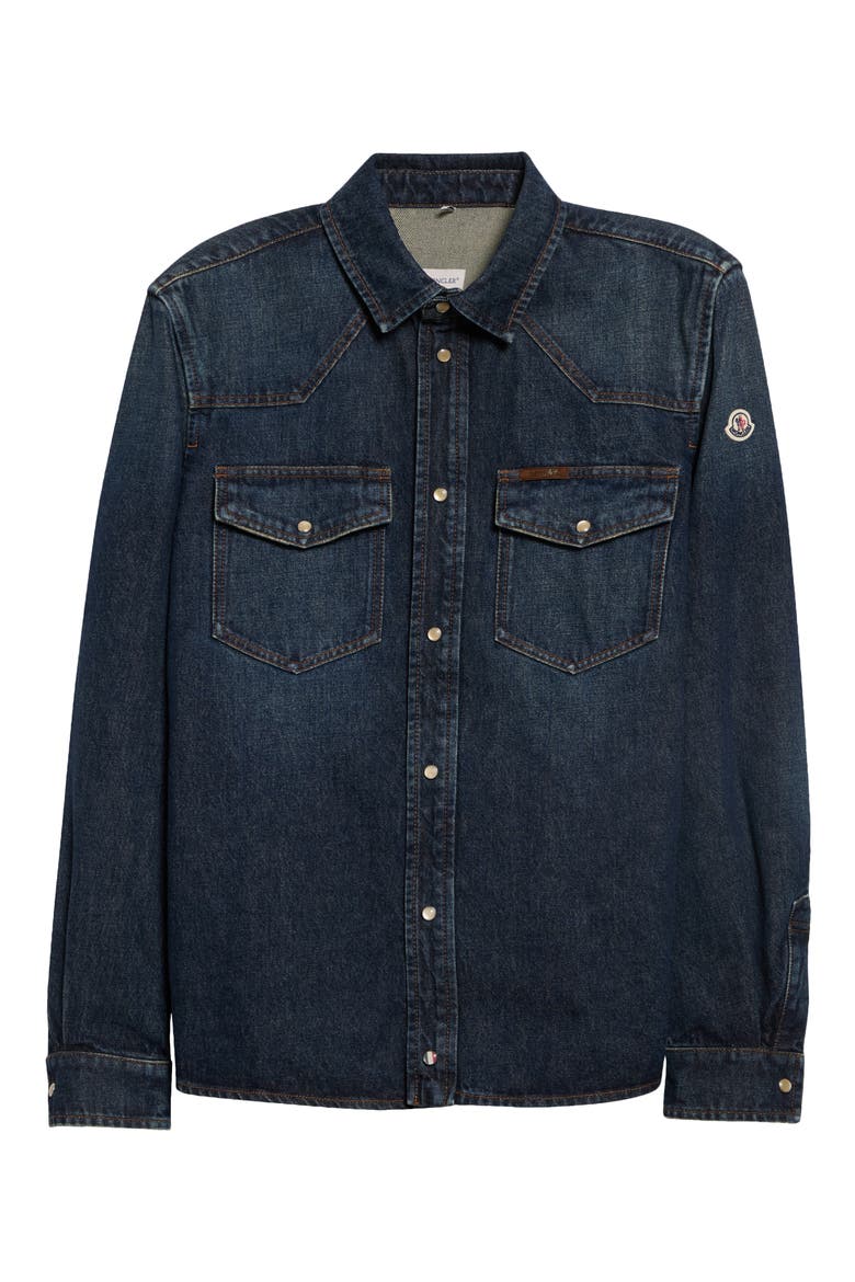 Cotton Denim Overshirt, Main, color, OBSIDIAN BLUE