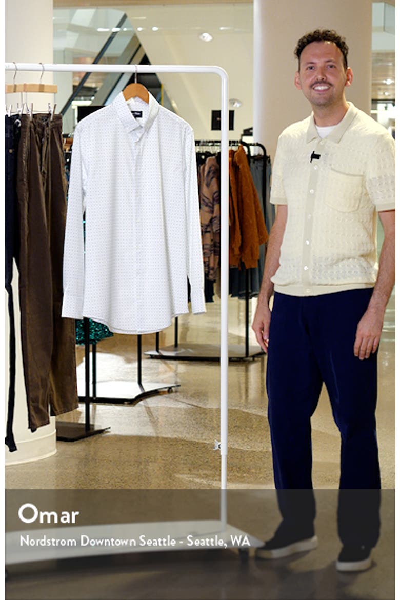 Leeward Trim Fit Print Performance Button-Up Shirt video