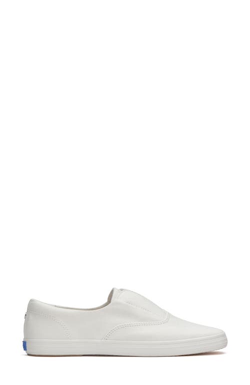 Keds Women's Champion Square Toe Canvas Slip On Canvas Sneakers In Snow White