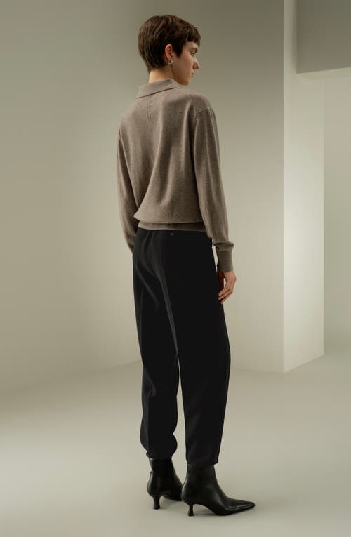Lilysilk Baby Cashmere Long-sleeve Polo Shirt In Gray