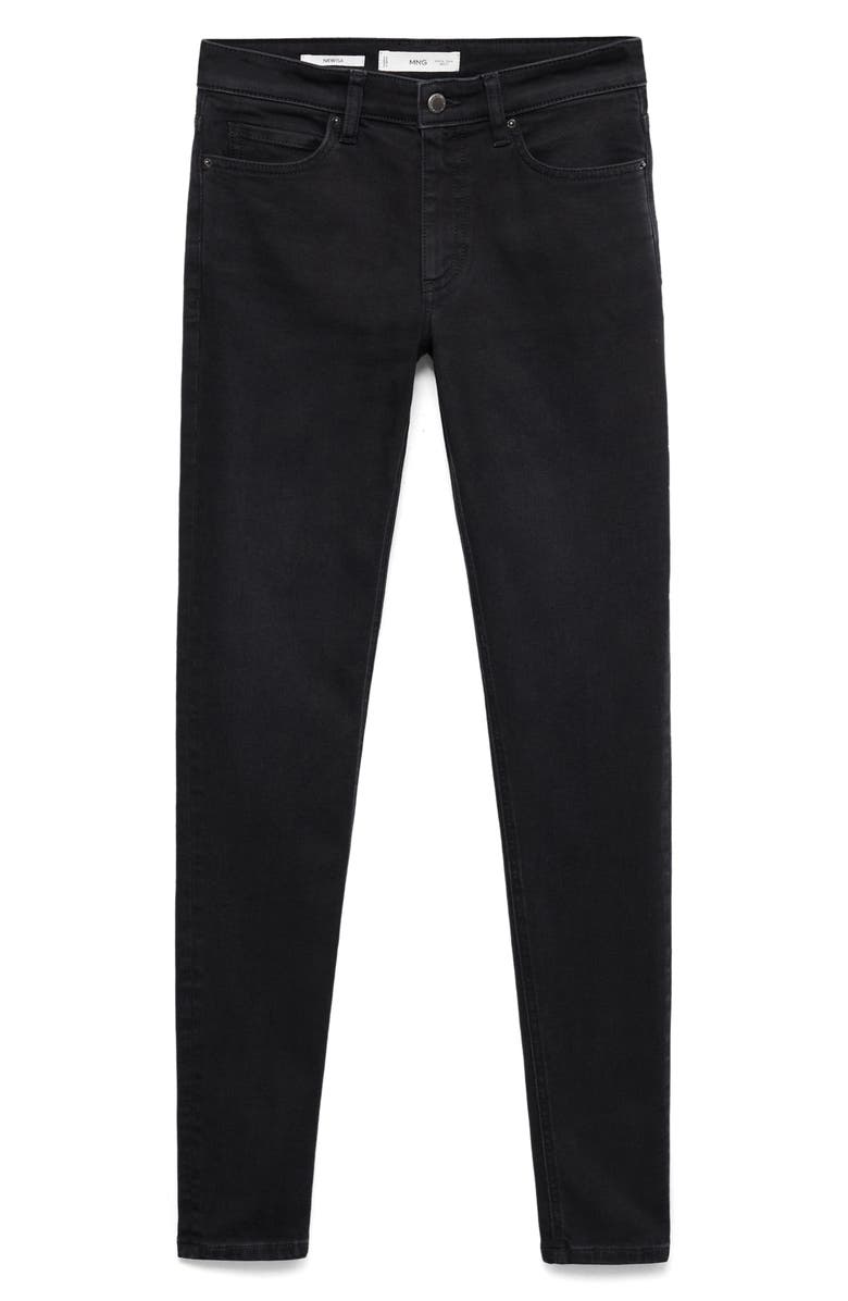 MANGO Mid Rise Skinny Jeans, Alternate, color, Black Denim