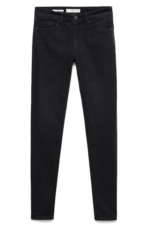 Mango Mid Rise Skinny Jeans In Black