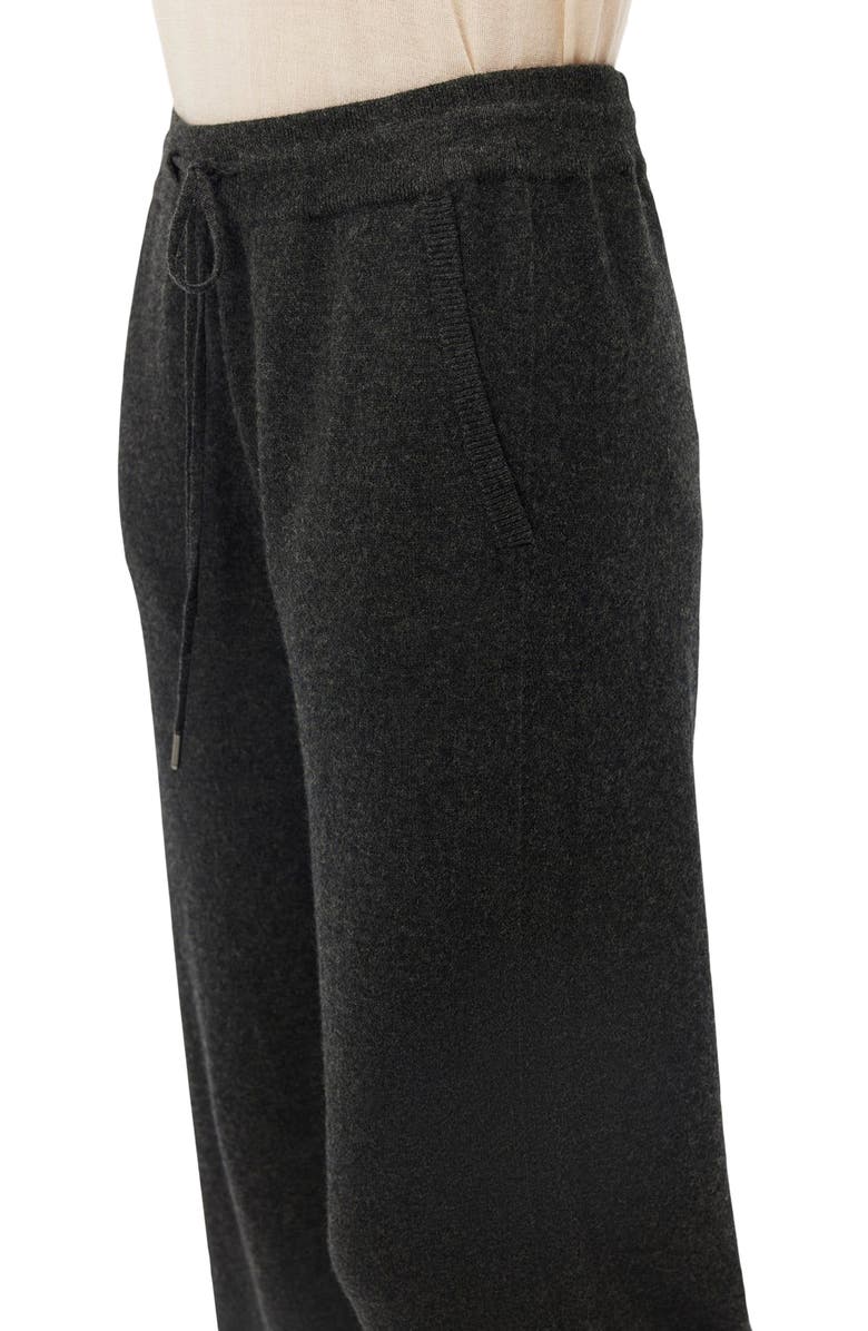 GOBI Mongolian Cashmere Cashmere Straight Leg Jogger With Contrast Side, Alternate, color, Charcoal