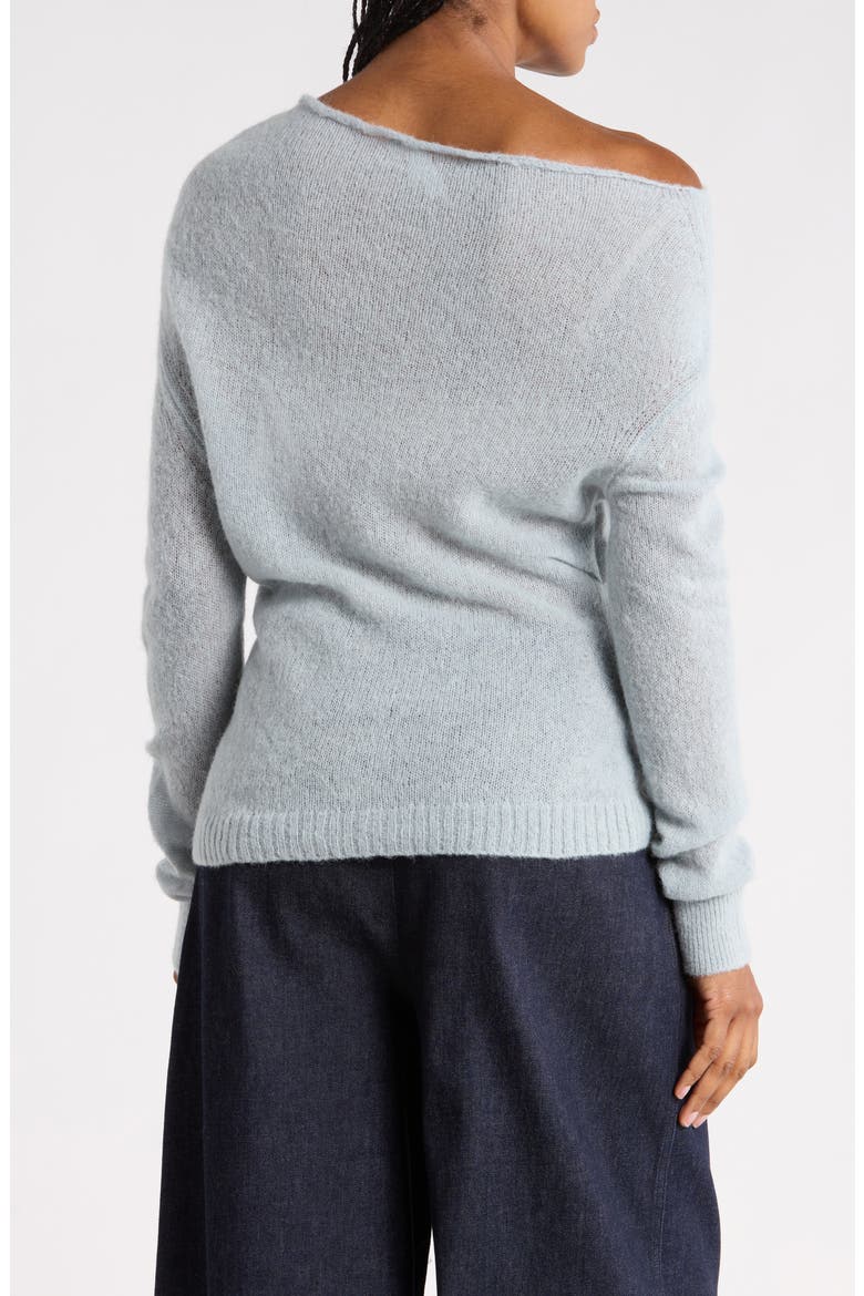 Freya One-Shoulder Alpaca-Blend Sweater, Alternate, color, SLATE BLUE