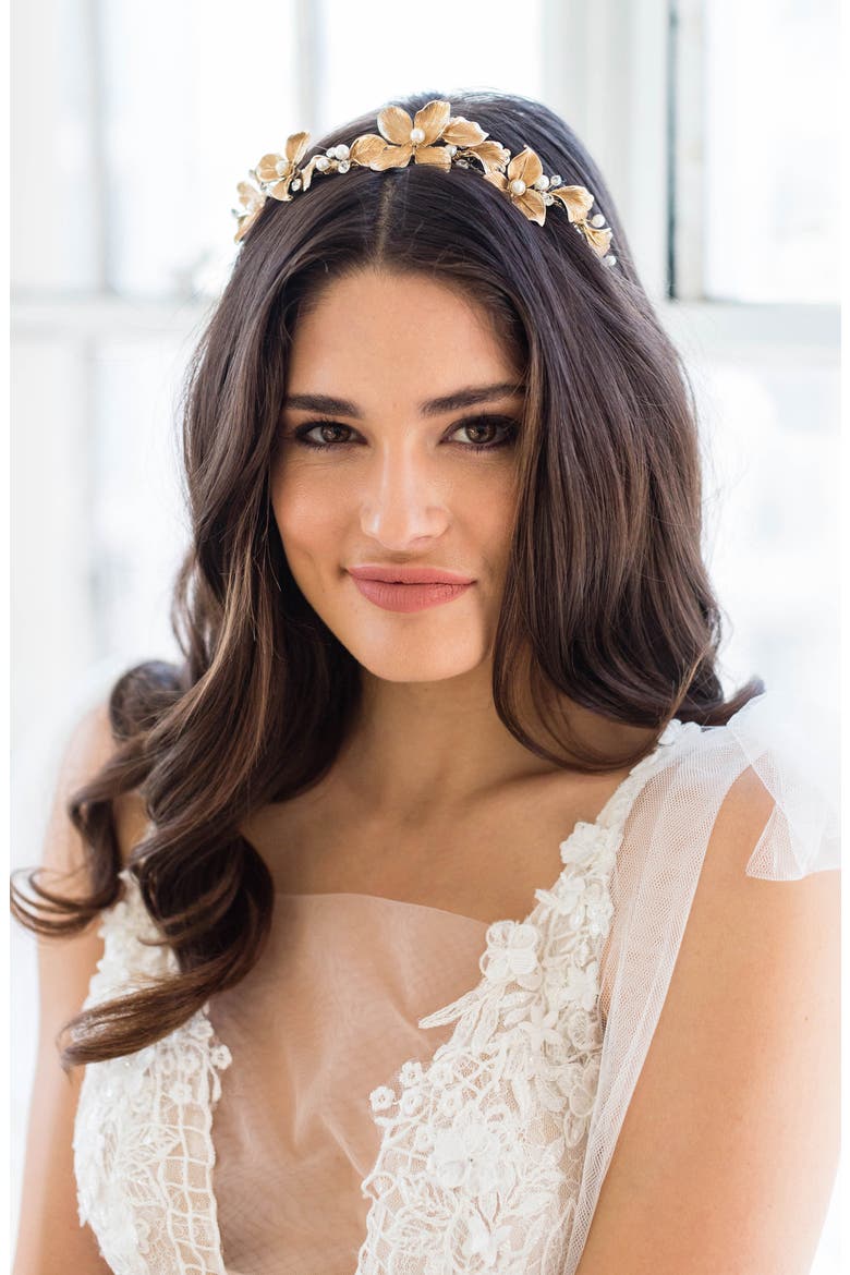 Noemie Halo Crown Comb (Nordstrom Exclusive), Alternate, color, GOLD
