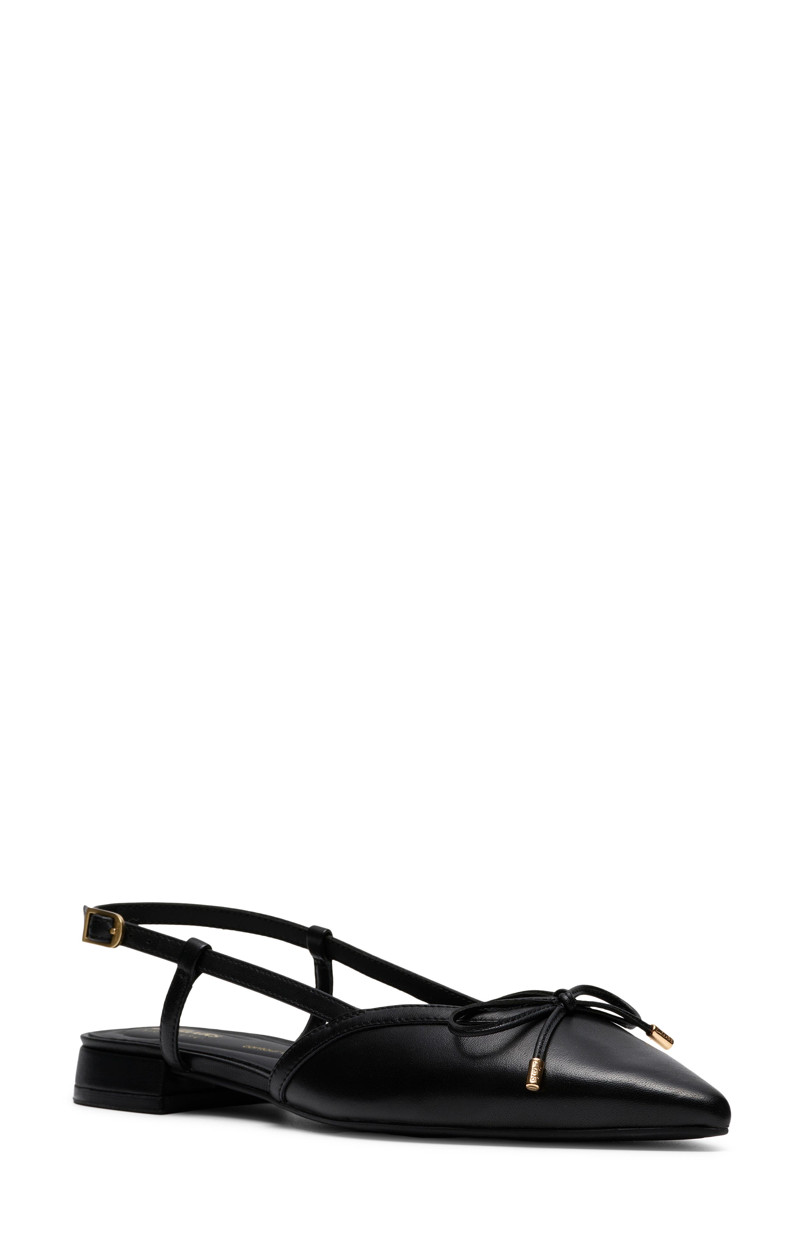 Clarks<sup>®</sup> Sensa Bow Slingback Flat, Main, color, Black Leather