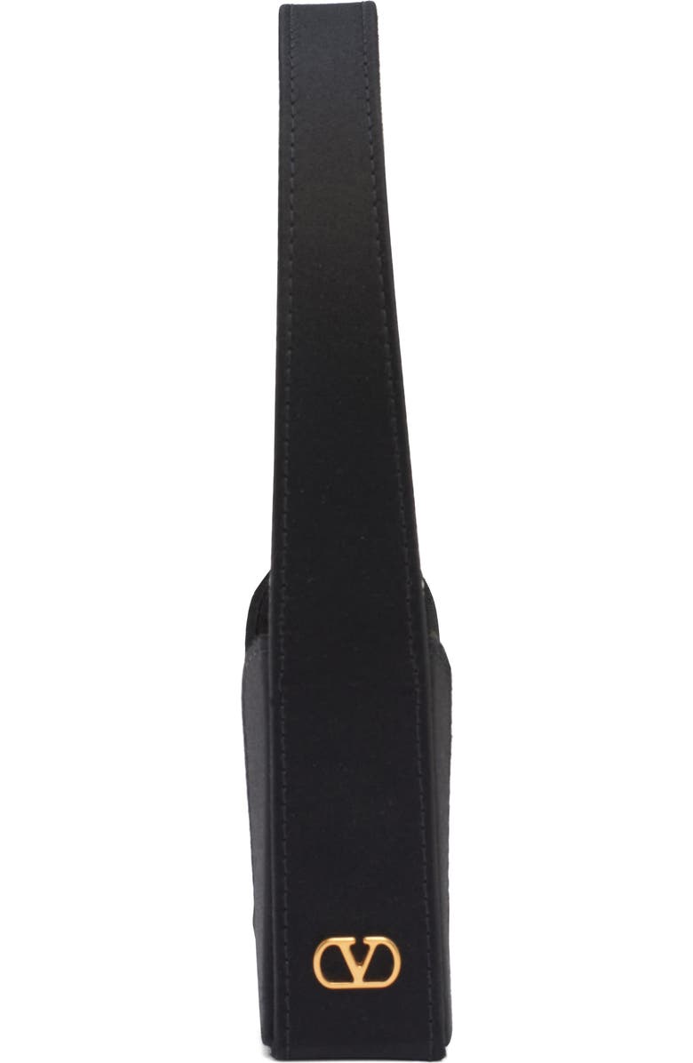 Valentino Garavani Minaumorphe Minaudière Crystal Embelllished Convertible Clutch, Alternate, color, Antique Brass-Crystal/ Nero