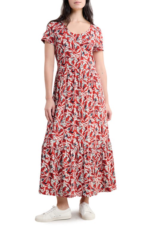 Shop Seasalt Cornwall Tor View Tiered Maxi Dress In St Eia Campions Tomato