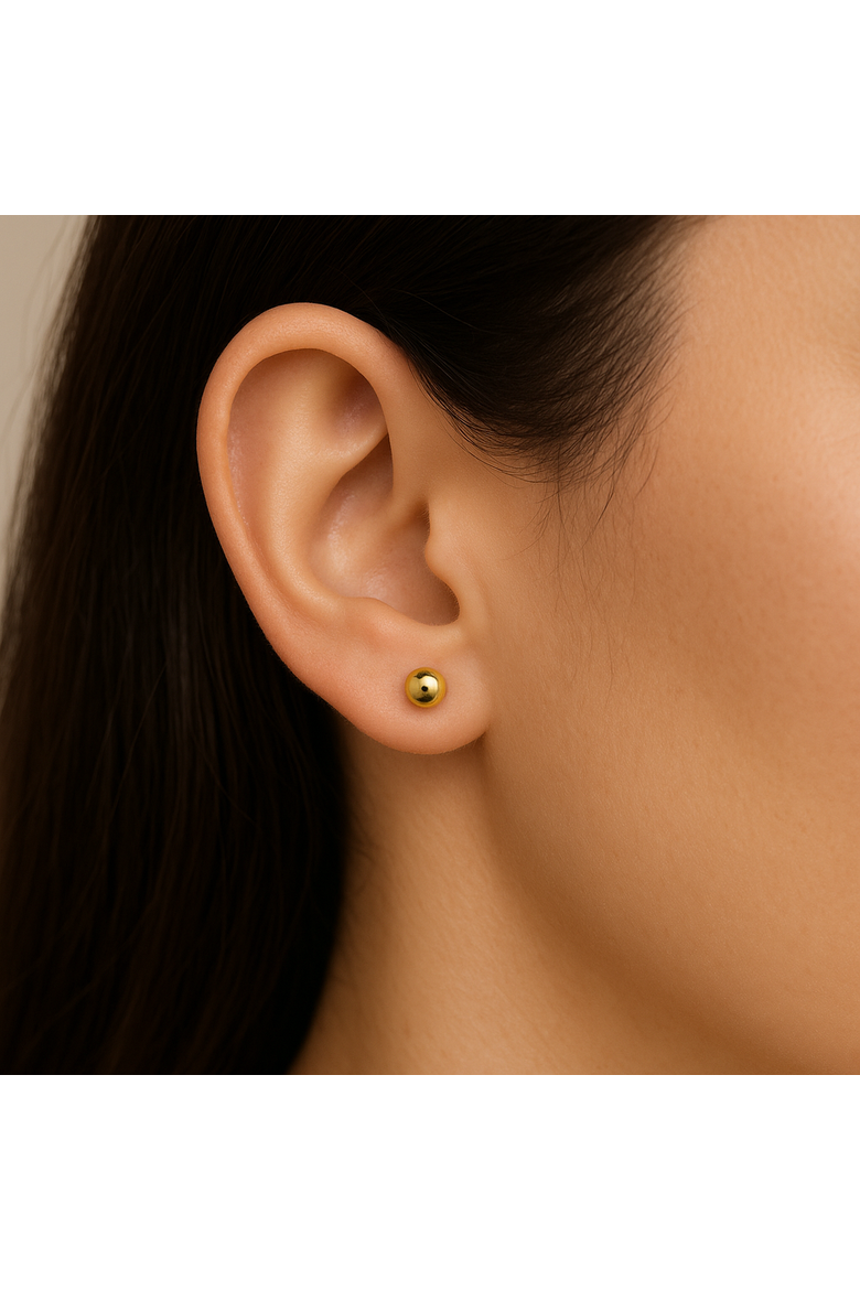 Gold Flashed Ball Earrings, Alternate, color, Gold
