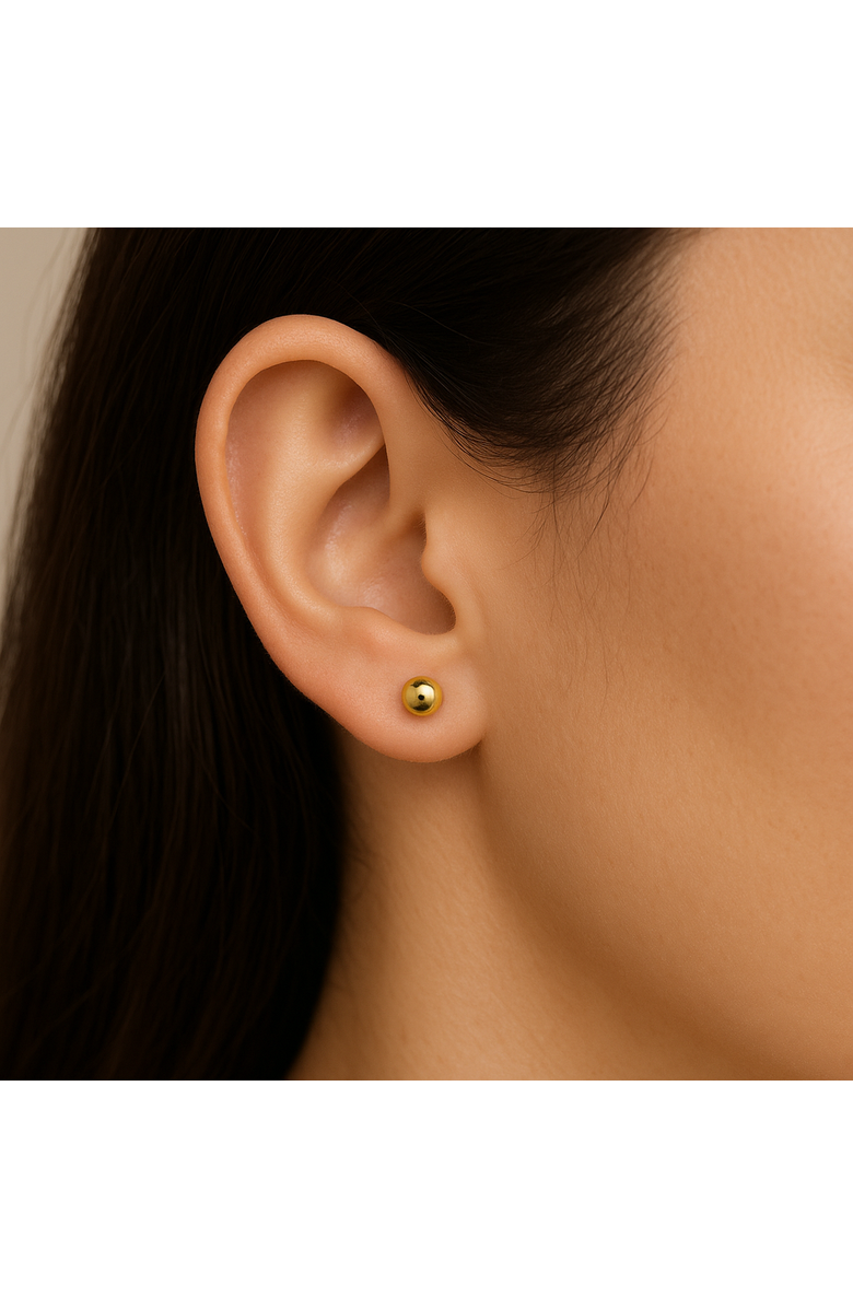 Donatello Gian Gold Flashed Ball Earrings, Alternate, color, Gold