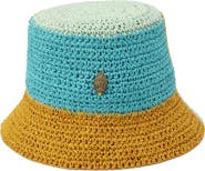 Kurt Geiger London Colorblock Raffia Bucket Hat