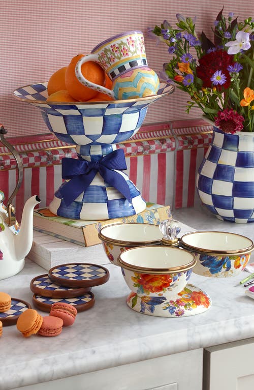 Mackenzie-childs Flower Market Triplicity Bowl Set In White