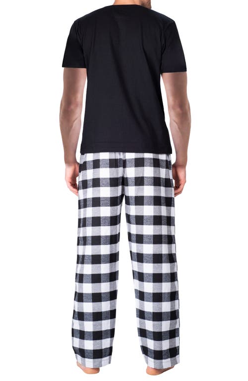 Sleephero Knit Brushed Grid Flannel Pajamas