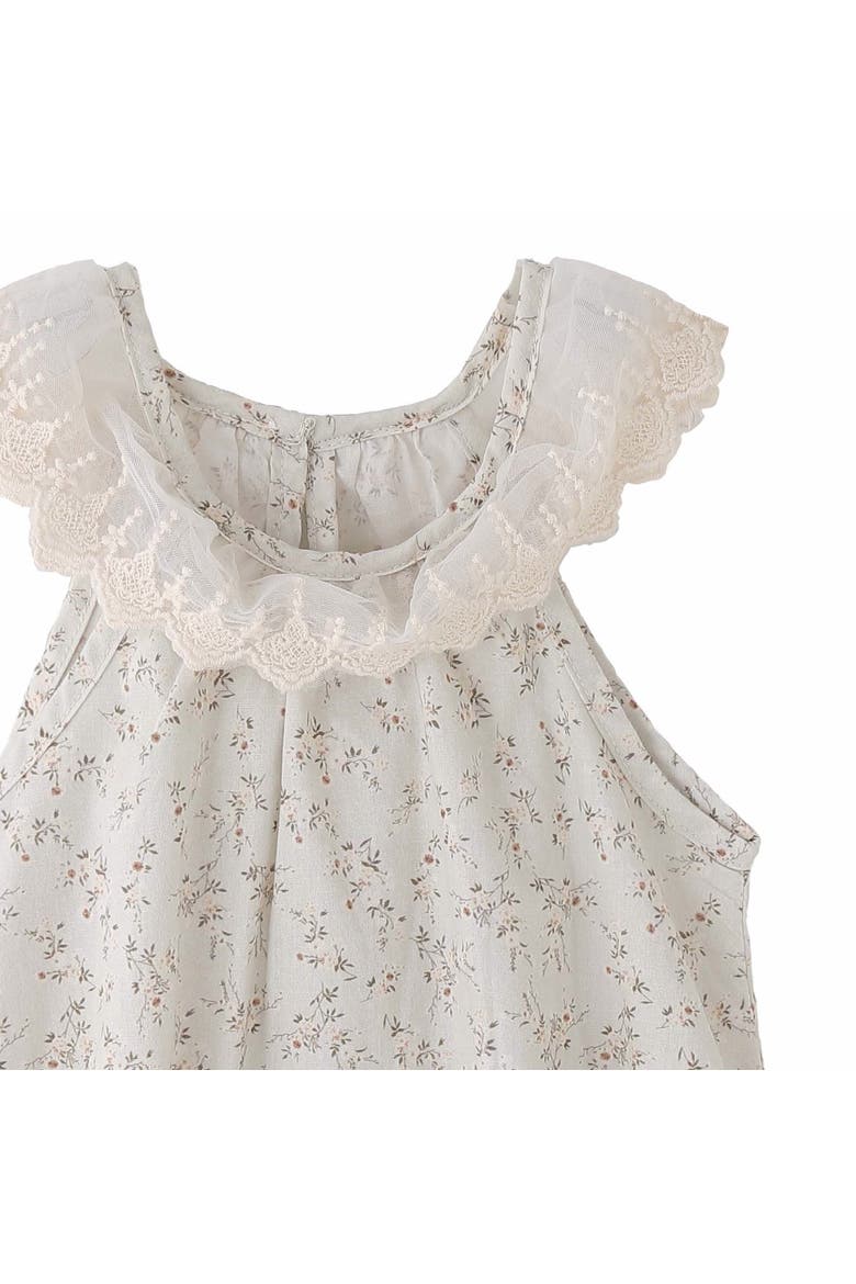 Floral Lace Romper, Alternate, color, Ivory