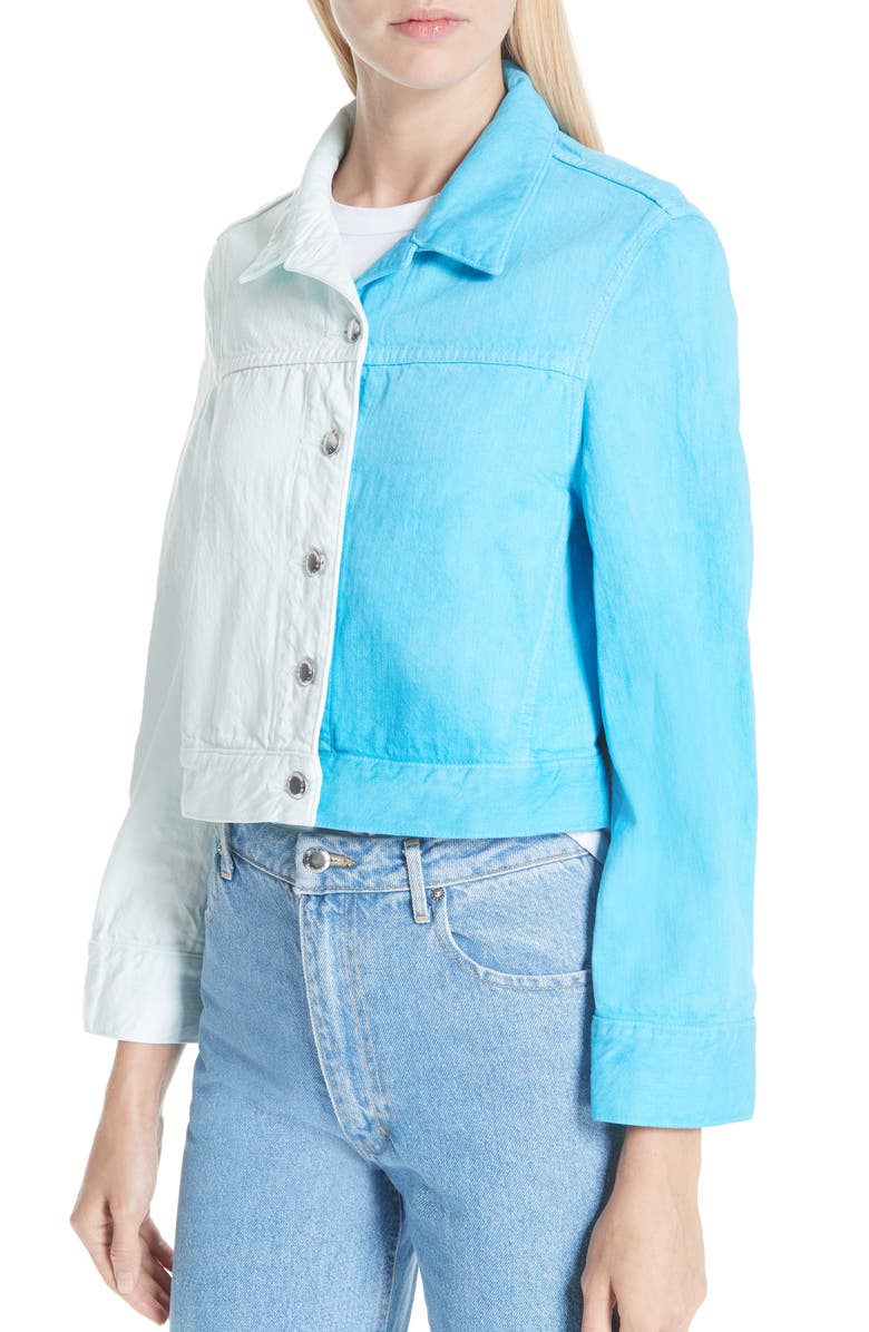 Eckhaus Latta Cropped Denim Jacket, Alternate, color, 