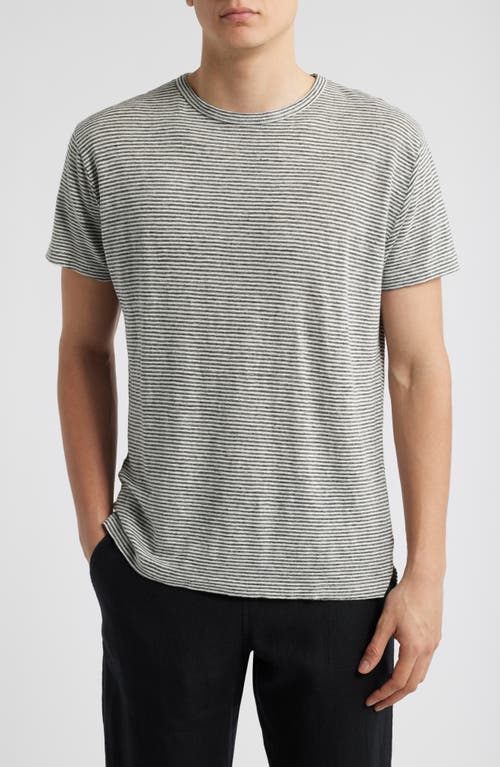 Alex Crane Sun Regular Fit Linen Tee In Lines