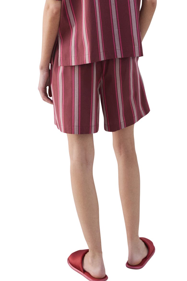 Stripe Pajama Shorts, Alternate, color, FUCHSIA
