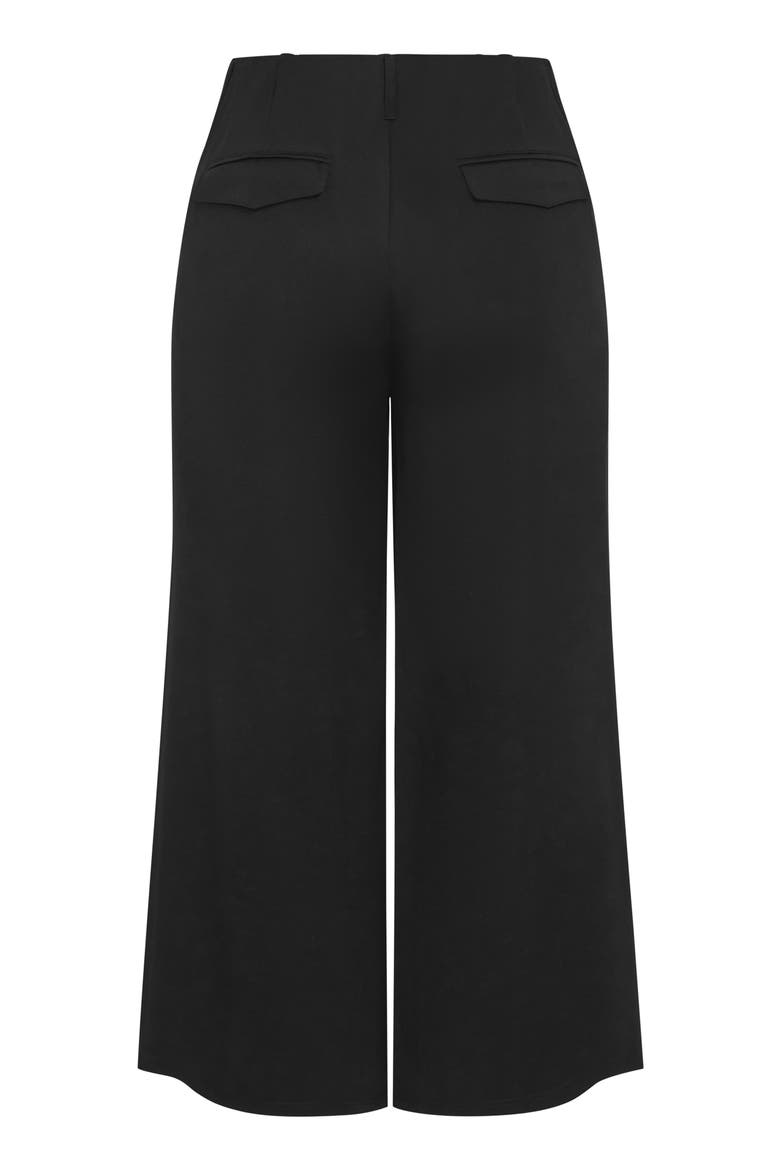 Peyton Wide Leg Ponte Pants, Alternate, color, BLACK