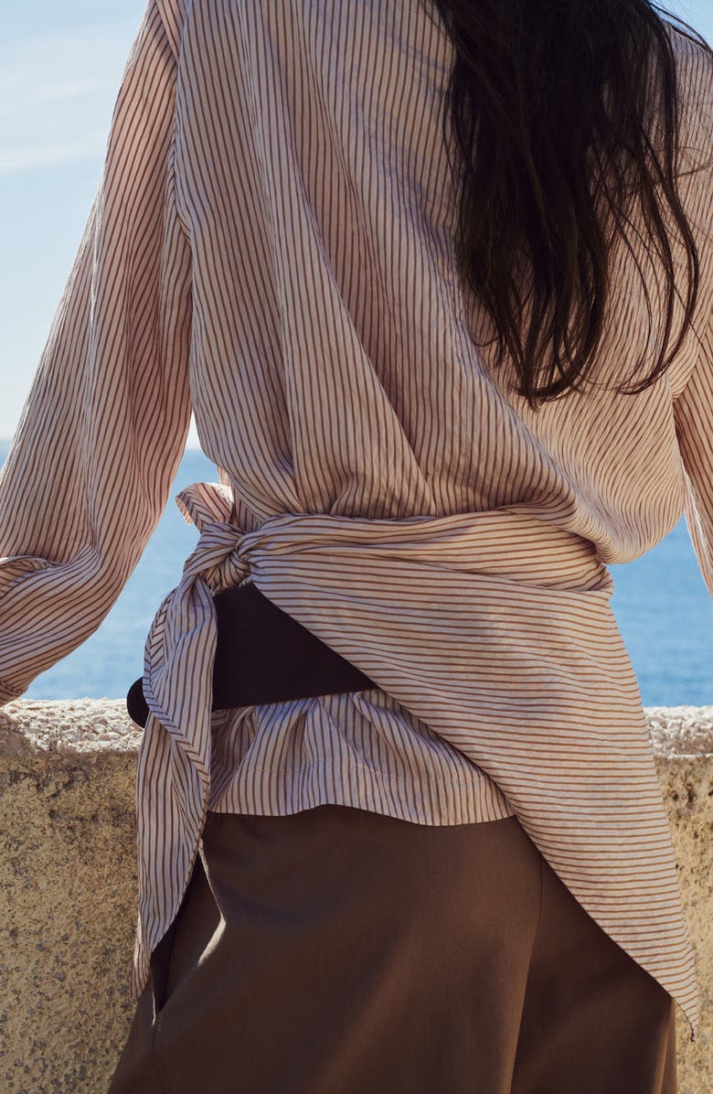 MANGO Stripe Knot Detail Asymmetric Top, Alternate, color, 