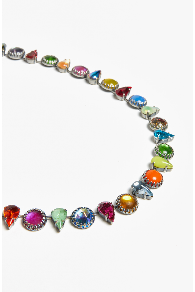 Kaleidoscope Layering Choker, Alternate, color, Silver