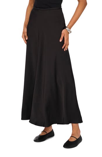 1.state Bias Cut Midi Skirt In Rich Black