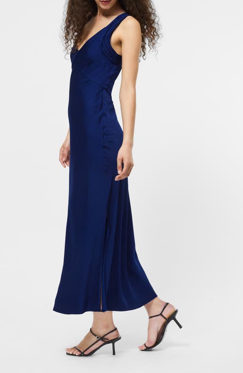 French Connection Ennis Satin Slipdress In Blue