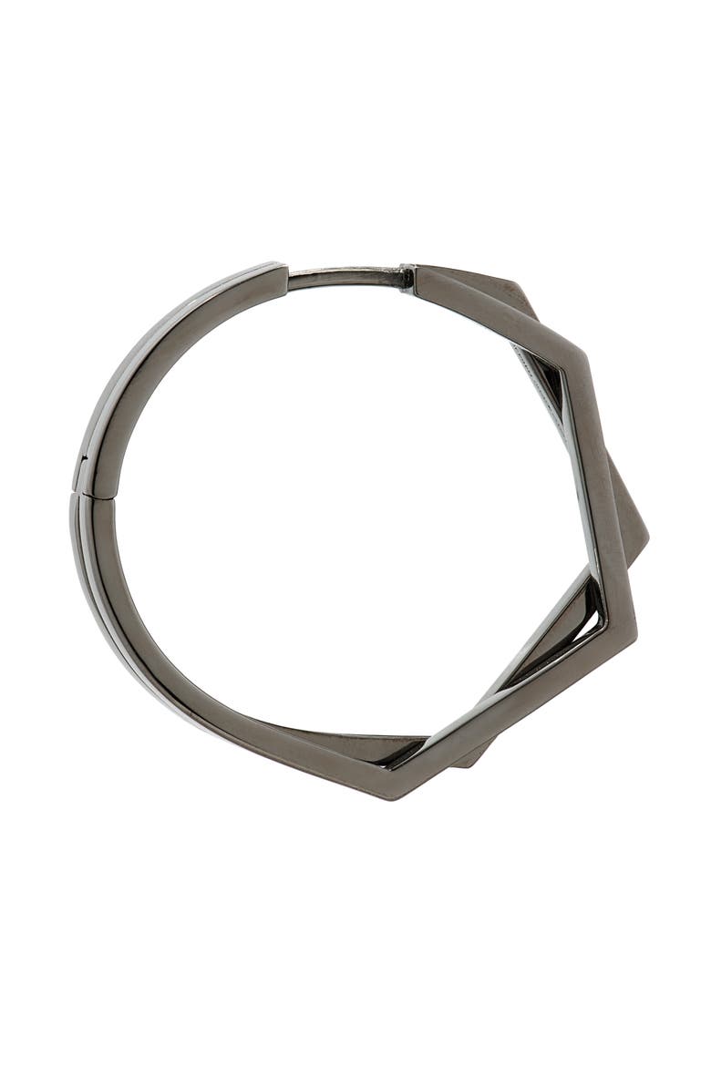 Antifer 2-Row Diamond Pavé Huggie Hoop Earring, Alternate, color, BLACK GOLD