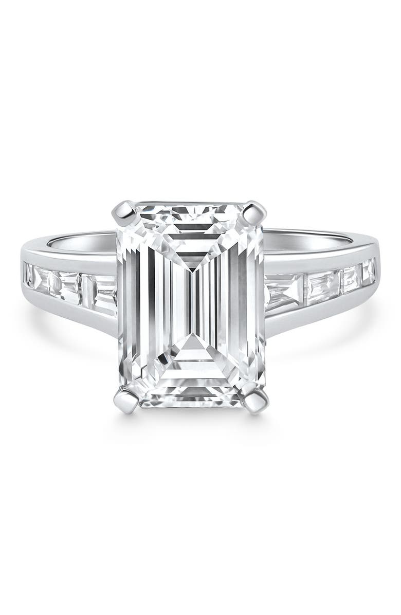 Bliss Diamond Certified 4 1/2Ct Emerald Diamond Baguette Engagement Ring 14k Gold Lab Grown, Main, color, 14K White Gold