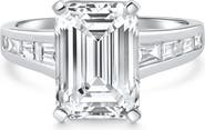 Bliss Diamond Certified 4 1/2Ct Emerald Diamond Baguette Engagement Ring 14k Gold Lab Grown